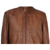 KOŽENÁ pánská hnědá bunda na zip Nico Zarif L