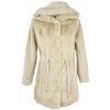Dámská béžová plyšová parka s kapucí BPC 12/38