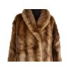 Pravý dámský hnědý pruhovaný kožich Alfred Pohl L