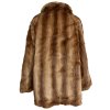 Pravý dámský hnědý pruhovaný kožich Alfred Pohl L