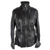 KOŽENÁ dámská černá bunda na zip KTJ L