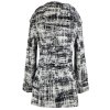 Vlněný (70%) dámský černobílý zimní kabát HEO S