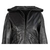 KOŽENÁ dámská černá bunda s kapucí KTJ S