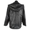 KOŽENÁ dámská černá bunda s kapucí KTJ S