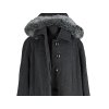 Vlněný dámský šedý kabát s kapucí XXXL