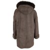 KOŽENÝ dámský hnědý zimní kabát s kapucí s pravou kožešinou Claudia XL