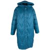 Dámský tyrkysový prošívaný oversize kabát s kapucí C&A S - M