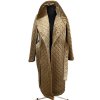 Dámský zlatý prošívaný kabát na zavazování King Kong M
