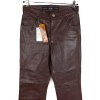 KOŽENÉ dámské hnědé kalhoty Phylis XS/S - s cedulkou