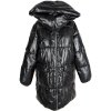 Dámský černý prošívaný oversize kabát s kapucí MOHITO 40