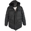 Pánská prošívaná černá zimní bunda s kapucí F&F L