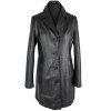 KOŽENÝ dámský černý měkký kabát GINA MARIOLANO S, M