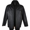 KOŽENÁ pánská černá měkká bunda na zip John F. Gee L, XXL