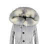 Dámská zimní šedá parka s objemnou kožešinovou kapucí K.Zell S