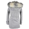 Dámská zimní šedá parka s objemnou kožešinovou kapucí K.Zell S