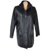 KOŽENÝ dámský černý měkký kabát se stojáčkem CERO L, XL, XXL