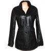 KOŽENÝ dámský měkký černý kabát BAY L