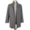 Vlněný (61%) pánský šedý kabát na zip H&M 54