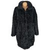 Dámský černý kožíškový oversize kabát Lindex L