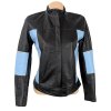 KOŽENÁ dámská černo-modrá bunda na zip M