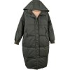 Péřový dámský khaki zelený prošívaný oversize kabát s kapucí GAP L
