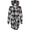 Dámský černo-šedo-bílý kabát s páskem a límcem AMISU 34, 42