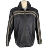 KOŽENÁ pánská černá bunda na zip XL