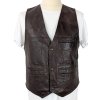 KOŽENÁ pánská černá vesta 50's Holywood authentique style M