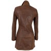 KOŽENÝ dámský hnědý kabát PARIS S