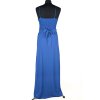 Dámské modré dlouhé společenské šaty s krajkou S/M