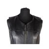 Kožená dámská černá vesta s páskem   XS*