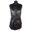 Kožená dámská černá vesta s páskem   XS*