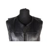 Kožená dámská černá vesta s páskem   XS*