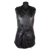 Kožená dámská černá vesta s páskem   XS*