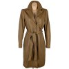 KOŽENÝ dámský hnědý kabát s páskem Set Urban Deluxe L
