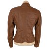 KOŽENÁ dámská hnědá koňaková bunda na zip M