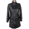 KOŽENÝ dámský černý kabát na zip KARA 36