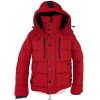 Pánská červená prošívaná zimní bunda s kapucí SMOG M