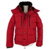 Pánská červená prošívaná zimní bunda s kapucí SMOG M