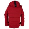 Pánská červená prošívaná zimní bunda s kapucí SMOG M