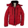 Pánská červená prošívaná zimní bunda s kapucí SMOG M