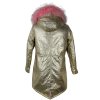 Dámská zlatá zimní parka s kapucí Glam Amour S