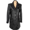 KOŽENÝ dámský černý kabát EVOCO L