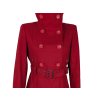Vlněný (60%) dámský dlouhý červený kabát s páskem COCORO New York M