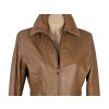 KOŽENÁ dámská hnědá bunda na zip K Cero L