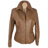 KOŽENÁ dámská hnědá bunda na zip K Cero L