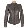 KOŽENÁ dámská hnědá bunda na zip Garden Romantic S
