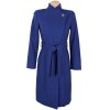 Vlněný (60%) dámský modrý kabát s páskem HEINE 34