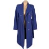 Vlněný (60%) dámský modrý kabát s páskem HEINE 34