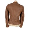 KOŽENÁ dámská hnědá bunda na zip PROMOD S